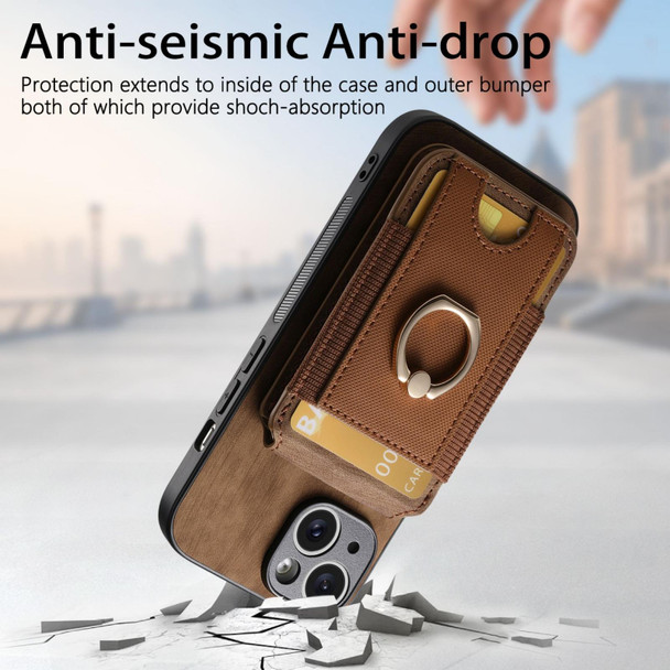 For iPhone 15 Pro Max Retro Splitable Magnetic Stand Card Bag Leather Phone Case(Brown)
