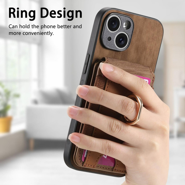 For iPhone 15 Pro Max Retro Splitable Magnetic Stand Card Bag Leather Phone Case(Brown)