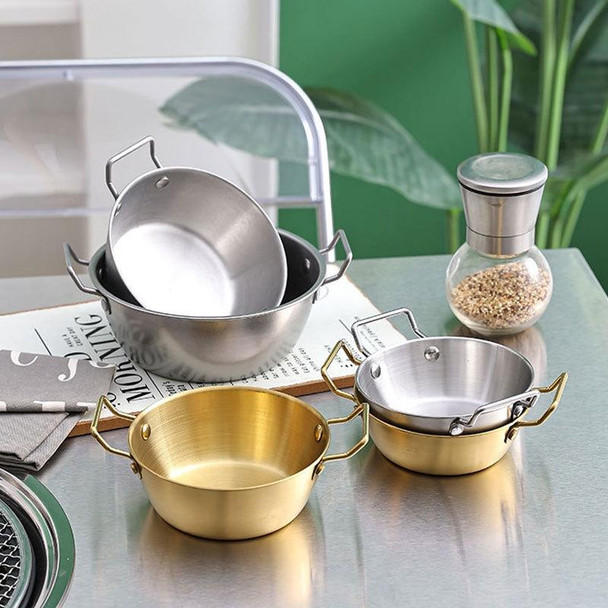 14cm 304 Stainless Steel Thickened Double Ear Soup Bowl Snack Bowl Fried Chicken Bowl(Gold)