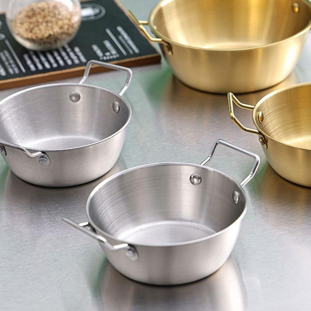 13cm 304 Stainless Steel Thickened Double Ear Soup Bowl Snack Bowl Fried Chicken Bowl(Gold)