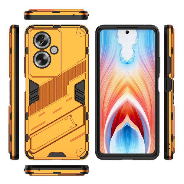 For OPPO A79 5G Global Punk Armor 2 in 1 PC + TPU Phone Case with Holder(Orange)