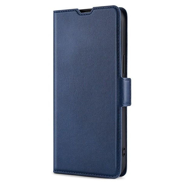 For Honor Magic6 Pro Ultra-thin Voltage Side Buckle Horizontal Flip Leather Phone Case(Blue)
