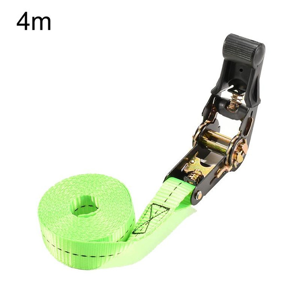 Motorcycle Ratchet Tensioner Cargo Bundling And Luggage Fixing Straps, Specification: Fluorescent Green 4m