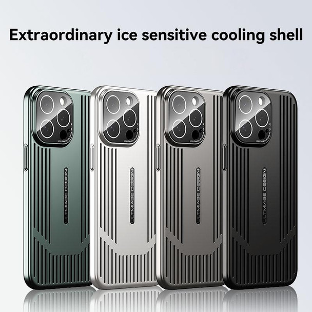 For iPhone 13 Pro Max Ice Sense Heat Dissipation Electroplating Frosted Phone Case(Dark Blue)