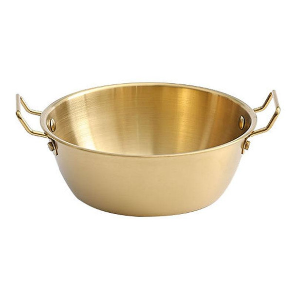 12cm 304 Stainless Steel Thickened Double Ear Soup Bowl Snack Bowl Fried Chicken Bowl(Gold)