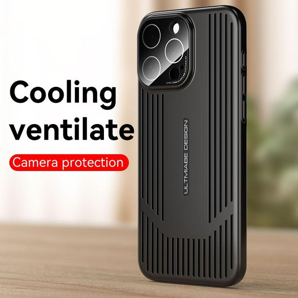 For iPhone 15 Pro Max Ice Sense Heat Dissipation Electroplating Frosted Phone Case(Black)