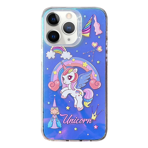 For iPhone 11 Pro Max Colorful Pattern TPU + PC Phone Case(Rainbow Unicorn)