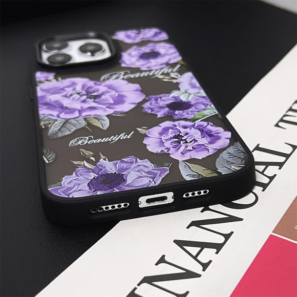 For iPhone 12 Pro Skin Feel Matte TPU+PC Shockproof Phone Case(Purple Flower)