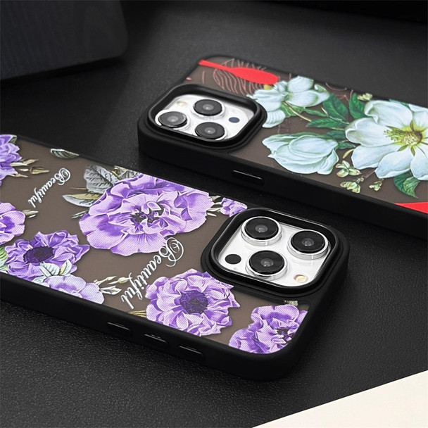 For iPhone 12 Pro Skin Feel Matte TPU+PC Shockproof Phone Case(Purple Flower)