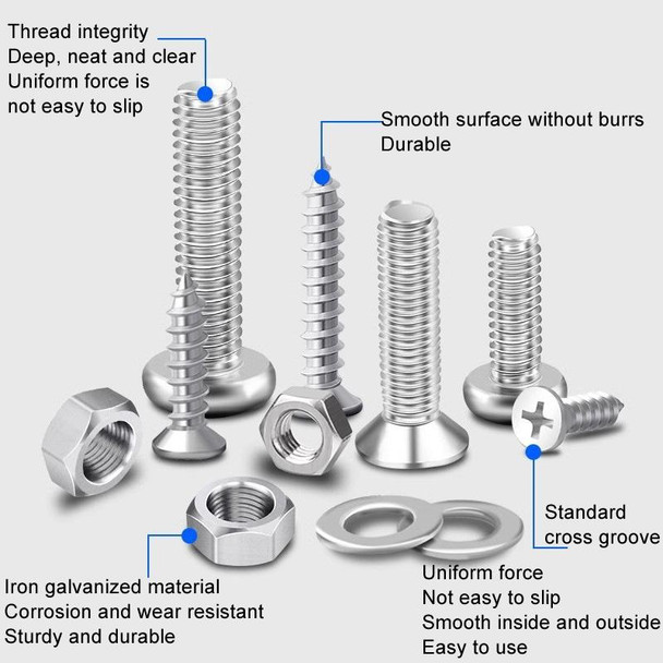 Set C 24 Types 24 Cells Screws Nuts Washers Self-Tapping Screws Set