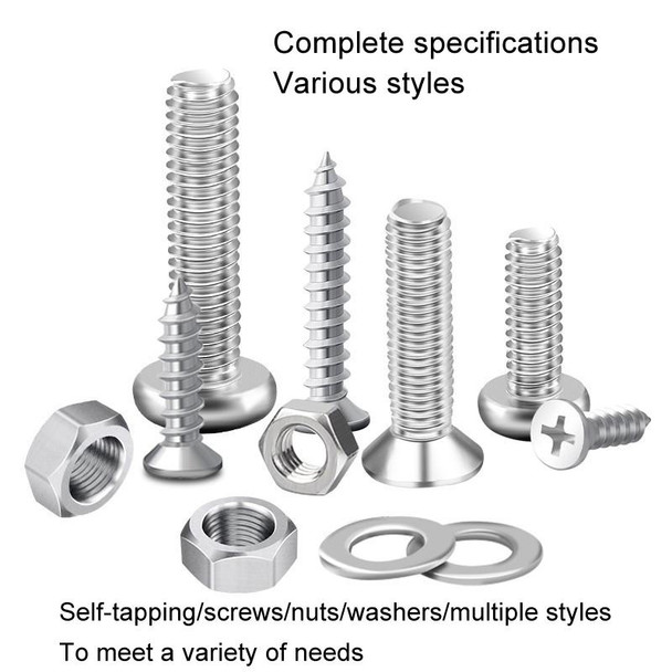 Set G 10 Types 10 Cells Screws Nuts Washers Self-Tapping Screws Set