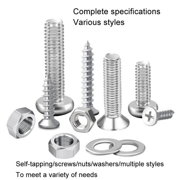 Set D 24 Types 24 Cells Screws Nuts Washers Self-Tapping Screws Set