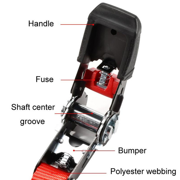 Motorcycle Ratchet Tensioner Cargo Bundling And Luggage Fixing Straps, Length: 5m