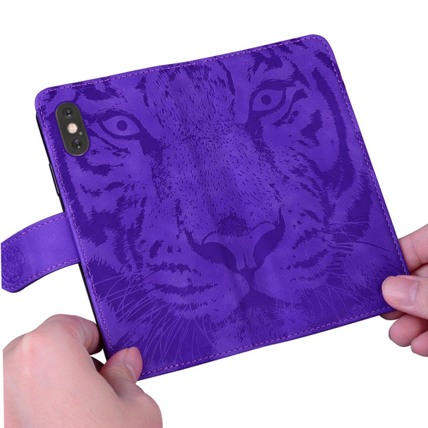 For OPPO Reno11 Pro 5G Global Tiger Embossing Pattern Flip Leather Phone Case(Purple)