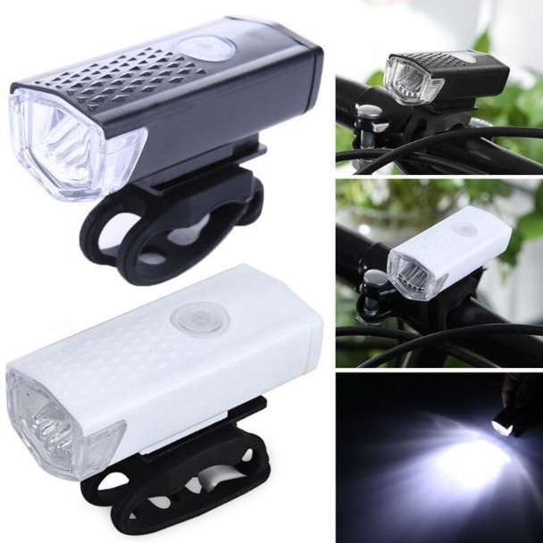 Bicycle USB Charging Headlight Lighting Cycling Equipment, Color:White 2255 Light