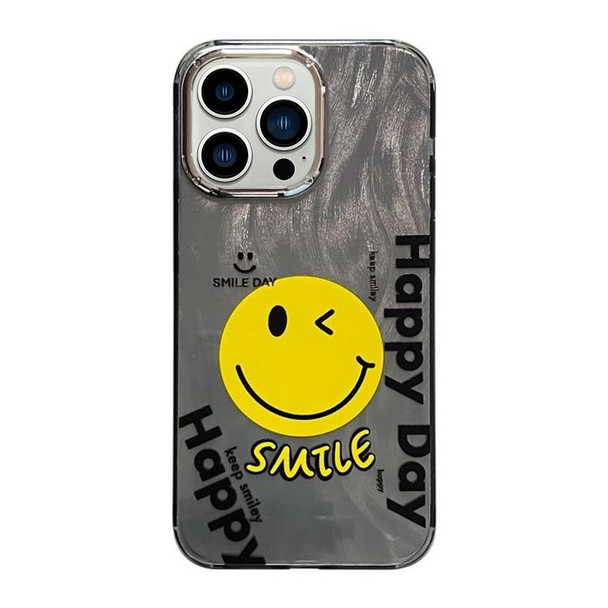 For iPhone 13 Pro Cooling Flash Feather TPU + PC Phone Case(Big Smile)