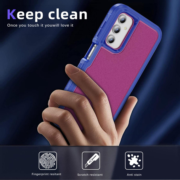 For Samsung Galaxy A52 4G / 5G Guard Life Waterproof Frosted Phone Case(Blue+Rose Red)