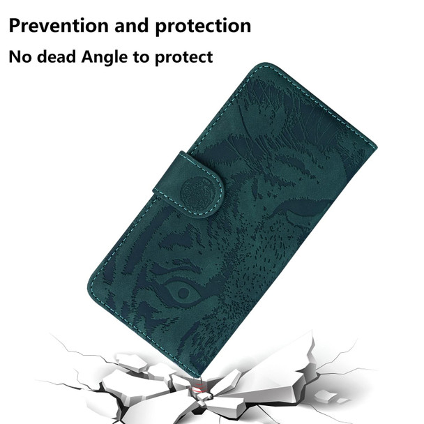 For OPPO Reno11 Pro 5G Global Tiger Embossing Pattern Flip Leather Phone Case(Green)