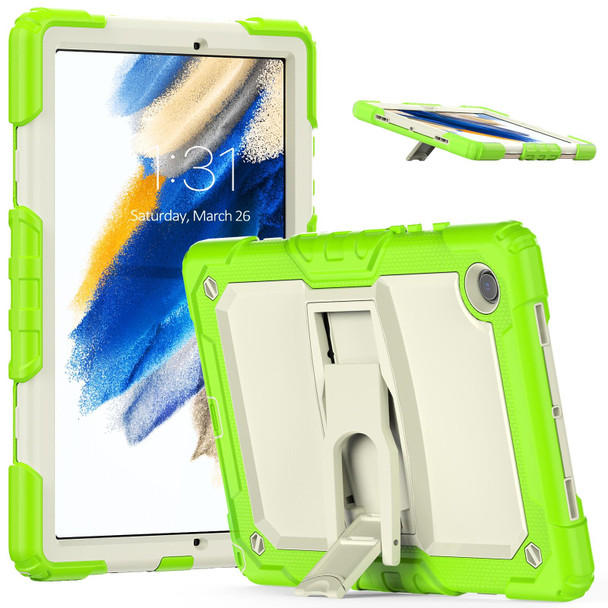 Samsung Galaxy Tab A8 10.5 2021 Shockproof Beige Silicone + PC Tablet Protective Case(Yellow Green)
