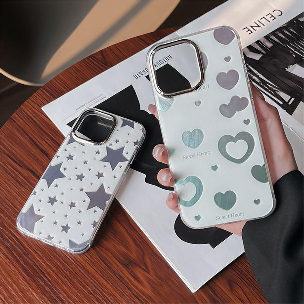 For iPhone 13 Cooling Flash Feather TPU + PC Phone Case(Ink Rose)