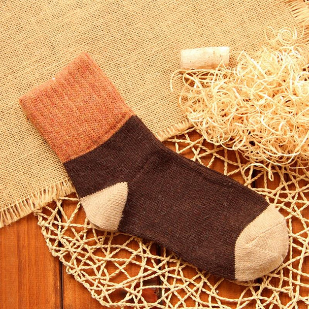 5 Pairs Women Winter Vintage Rabbit Wool Socks Thicken Warm Female Fashion Patchwork Retro thermal Cotton Socks, Size:Free Size(color mixing)