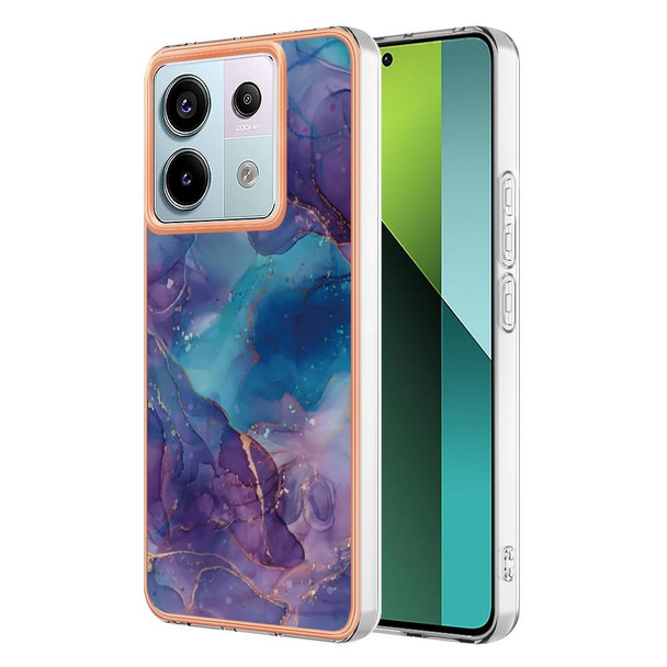 For Xiaomi Redmi Note 13 Pro 5G Electroplating Marble Dual-side IMD TPU Phone Case(Purple 016)