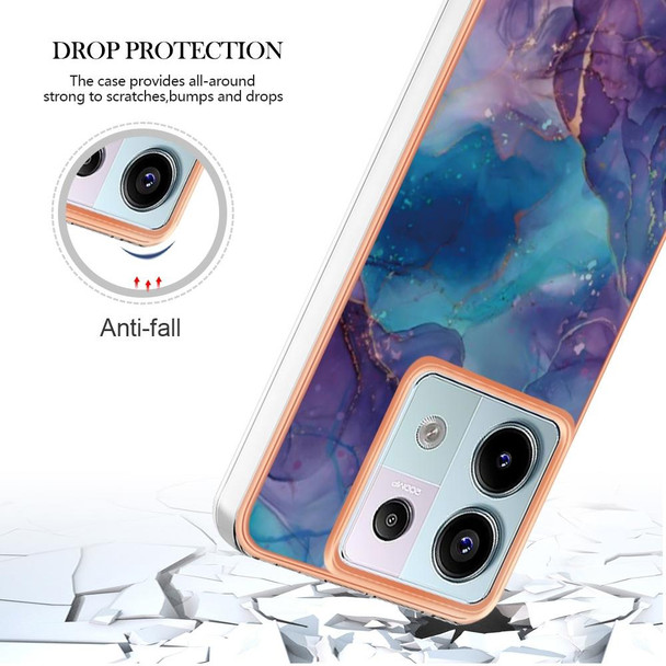 For Xiaomi Redmi Note 13 Pro 5G Electroplating Marble Dual-side IMD TPU Phone Case(Purple 016)