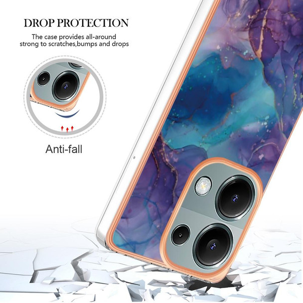 For Xiaomi Redmi Note 13 Pro 4G/Poco M6 Pro 4G Electroplating Marble Dual-side IMD TPU Phone Case(Purple 016)