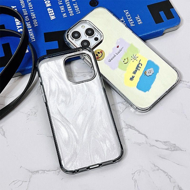 For iPhone 14 Cooling Flash Feather TPU + PC Phone Case(Pearl)