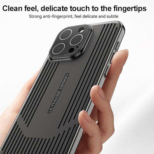 For iPhone 14 Pro Max Ice Sense Heat Dissipation Electroplating Frosted Phone Case(Black)