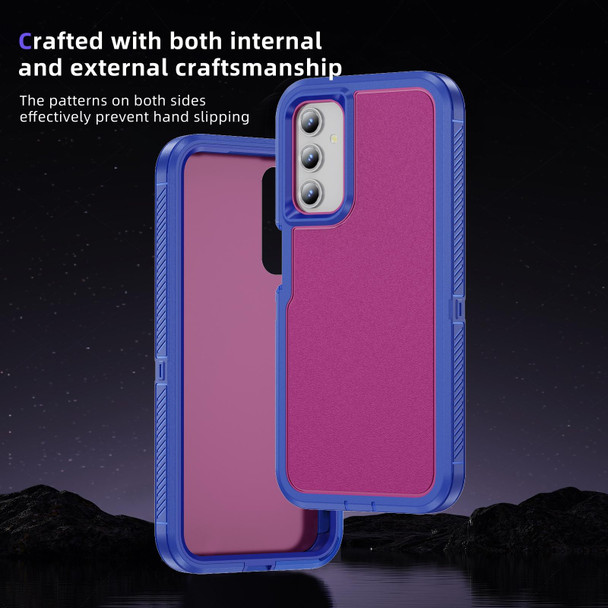 For Samsung Galaxy A34 5G Guard Life Waterproof Frosted Phone Case(Blue+Rose Red)