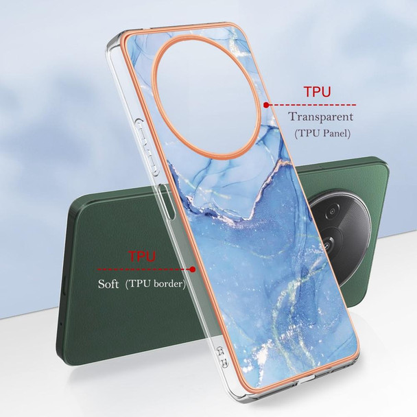 For Xiaomi Redmi A3 Electroplating Marble Dual-side IMD TPU Phone Case(Blue 018)