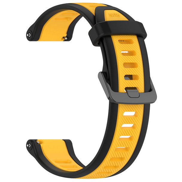 For Xiaomi Haylou RT2 LS10 22mm Two Color Textured Silicone Watch Band(Yellow+Black)