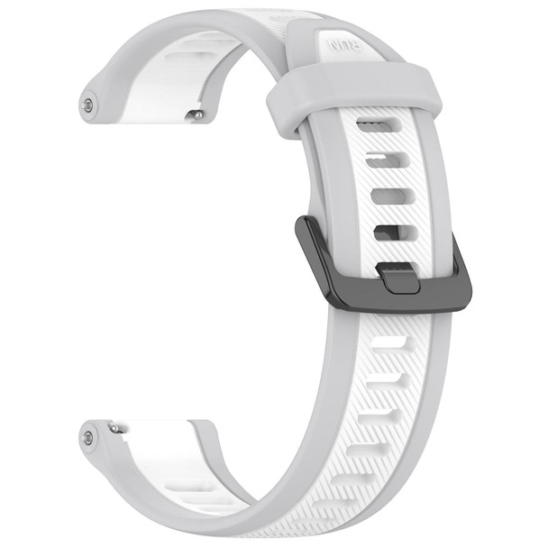 For Xiaomi Watch S2 22mm Two Color Textured Silicone Watch Band(White+Grey)