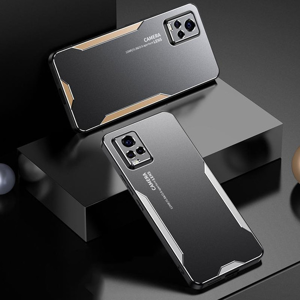 For vivo S7 Blade Series TPU Hybrid Metal Phone Case(Gold)