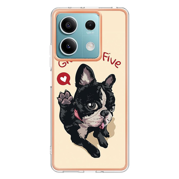 For Xiaomi Redmi Note 13 5G Electroplating Marble Dual-side IMD Phone Case(Lucky Dog)