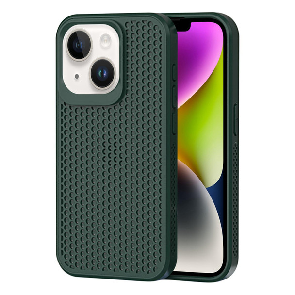 For iPhone 14 Plus Heat Dissipation Phone Case(Dark Green)