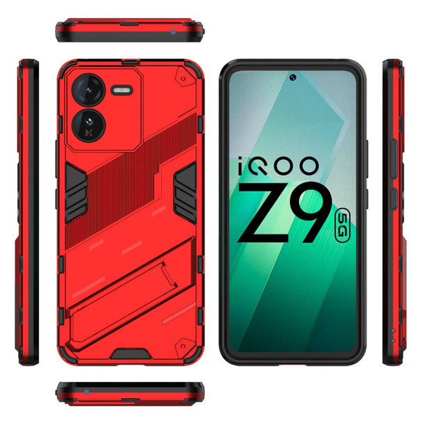 For vivo iQOO Z9 5G Punk Armor 2 in 1 PC + TPU Phone Case with Holder(Red)