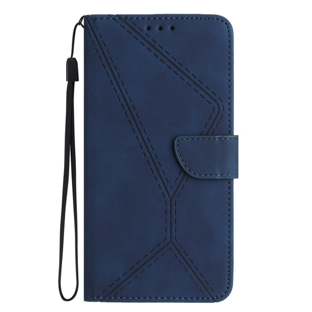 For Realme C65 4G Stitching Embossed Leather Phone Case(Blue)