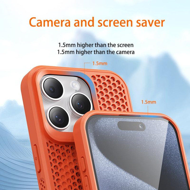 For iPhone 15 Pro Heat Dissipation Phone Case(Orange)