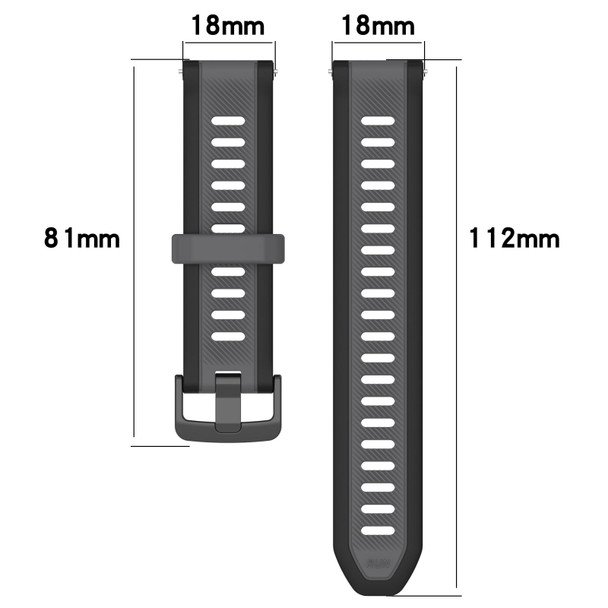 For Garmin Vivoactive 4S 18mm Two Color Textured Silicone Watch Band(White+Grey)