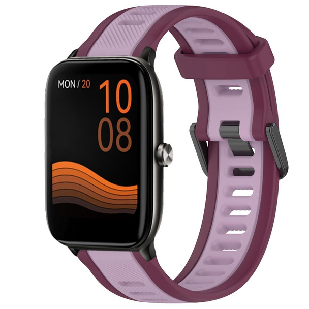 For Xiaomi Haylou GST LS09B 22mm Two Color Textured Silicone Watch Band(Purple)