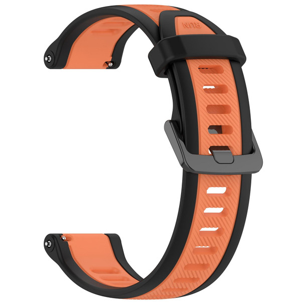 For Xiaomi Haylou GST LS09B 22mm Two Color Textured Silicone Watch Band(Orange+Black)