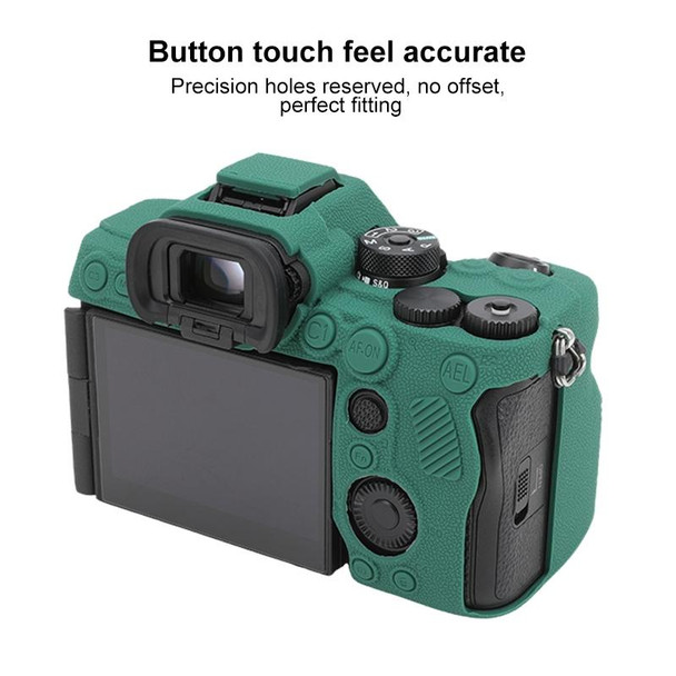 For Sony ILCE7RM5 / A7R5 Litchi Texture Soft Silicone Protective Case(Green)