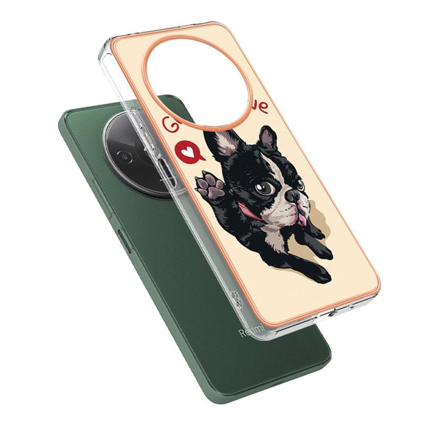 For Xiaomi Redmi A3 Electroplating Marble Dual-side IMD Phone Case(Lucky Dog)