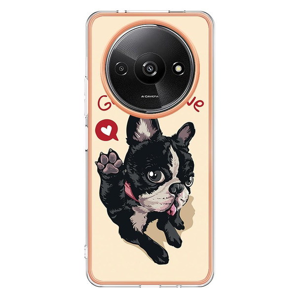 For Xiaomi Redmi A3 Electroplating Marble Dual-side IMD Phone Case(Lucky Dog)