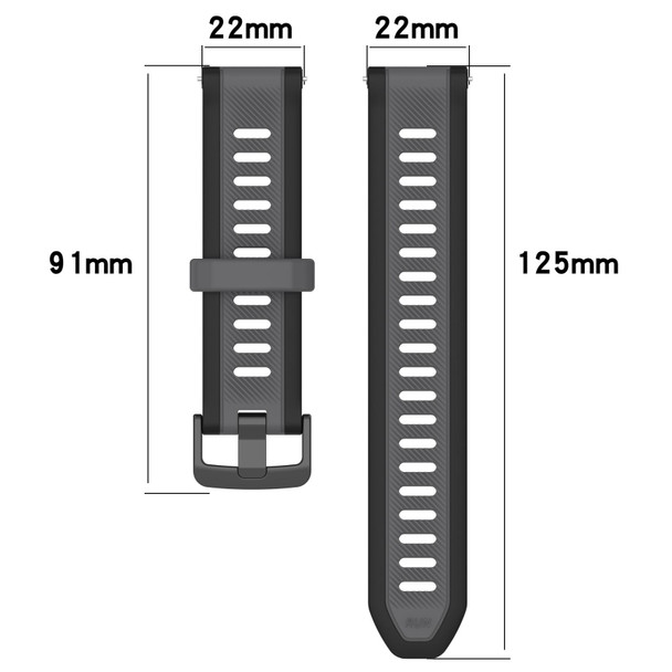 For Garmin Venu 3 22mm Two Color Textured Silicone Watch Band(White+Grey)