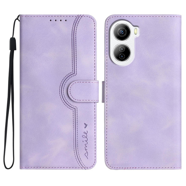 For ZTE Libero 5G IV Heart Pattern Skin Feel Leather Phone Case(Purple)