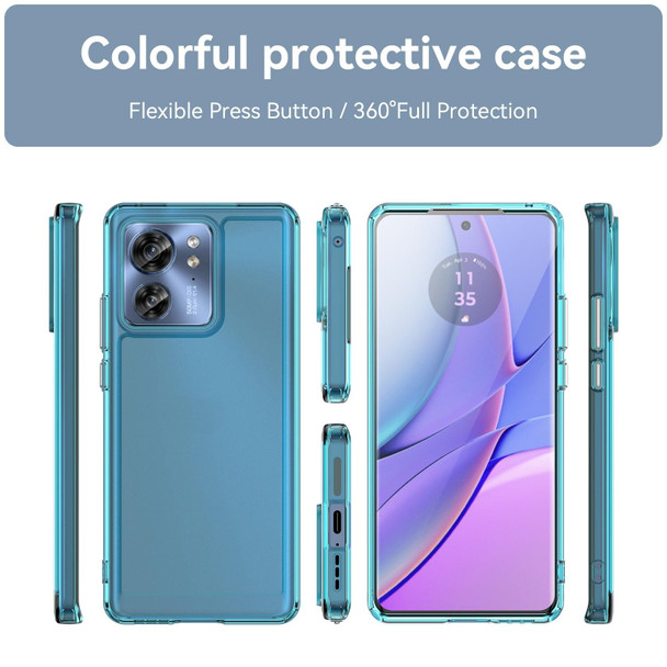 For Motorola Edge 2023 Global Candy Series TPU Phone Case(Transparent Blue)