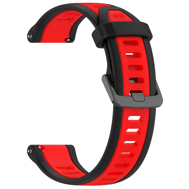 For Garmin Forerunner 645 / 645 Music 20mm Two Color Textured Silicone Watch Band(Red+Black)